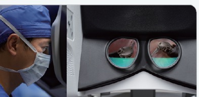 서전 콘솔의 3D 화면을 보는 집도의